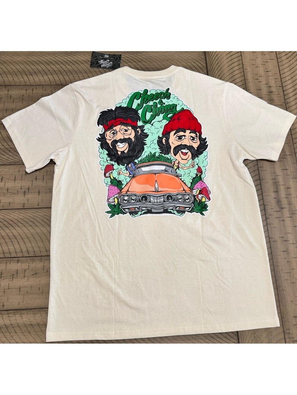 Cheech & Chong Iconic Men's XL Beige Short Sleeve Crew Neck Graphic T-Shirt